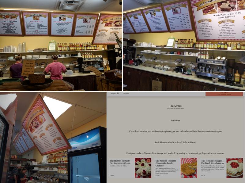 Granny Scott's Pie Shop Menu