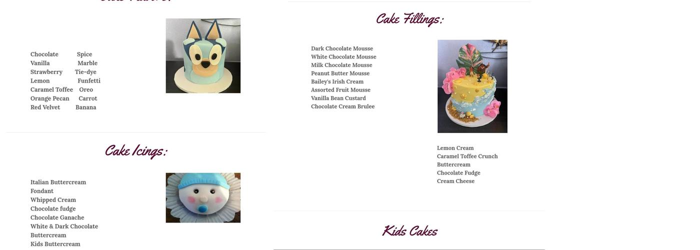 Triple Delight Bakery Menu