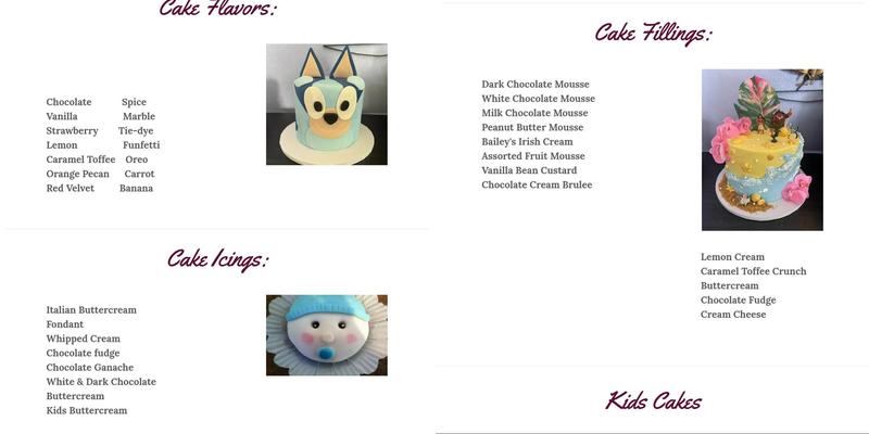 Triple Delight Bakery Menu