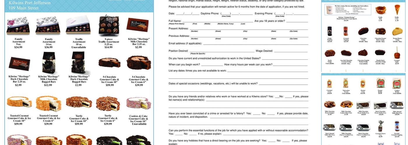 Kilwins Ice Cream - Chocolate - Fudge Menu