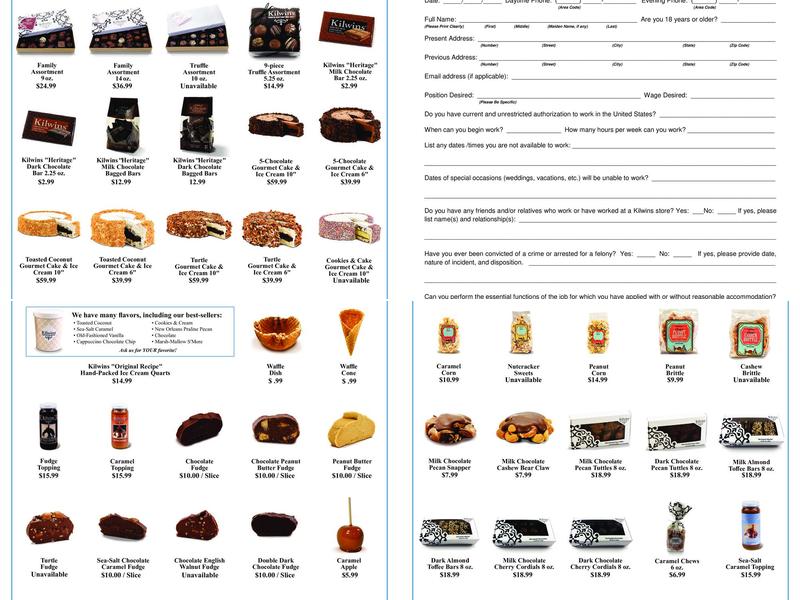 Kilwins Ice Cream - Chocolate - Fudge Menu