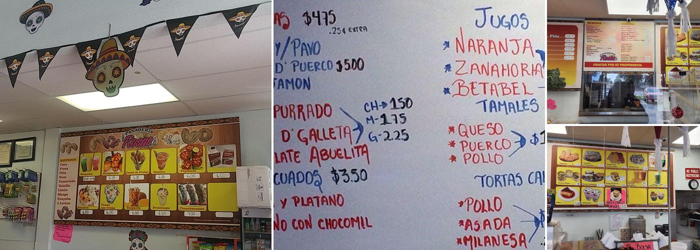 Panaderia Rosas Menu
