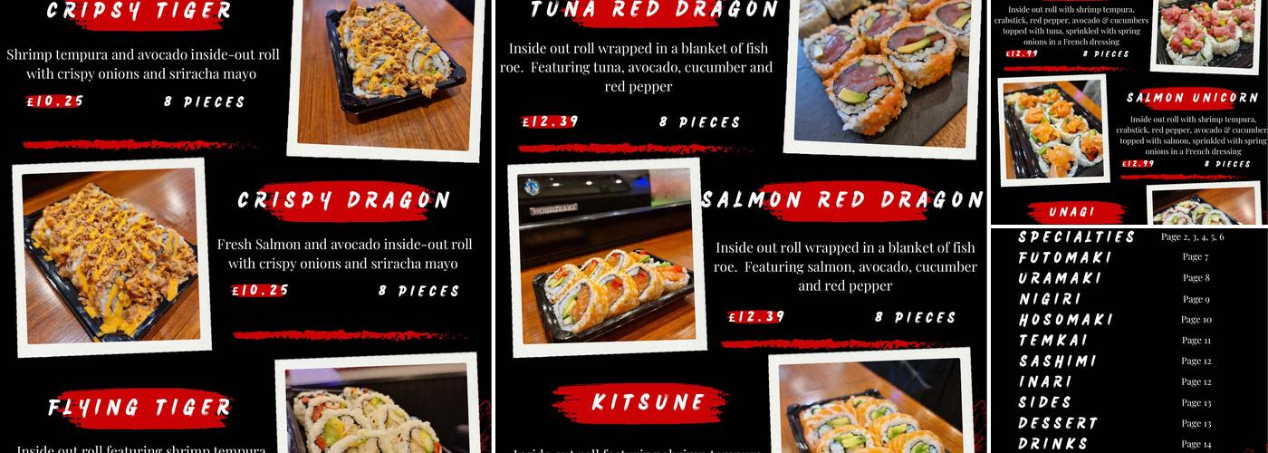J.W.'s Sushi Menu
