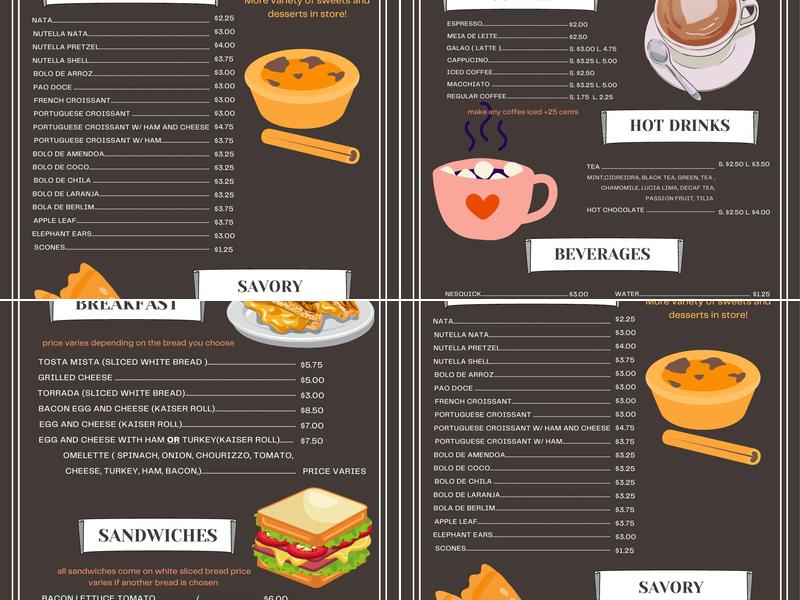 Bakers of All Nations Menu