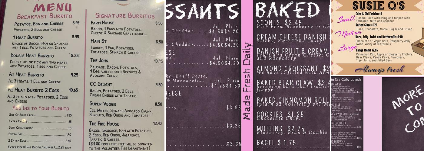 Susie Q's Donuts & Espresso Menu