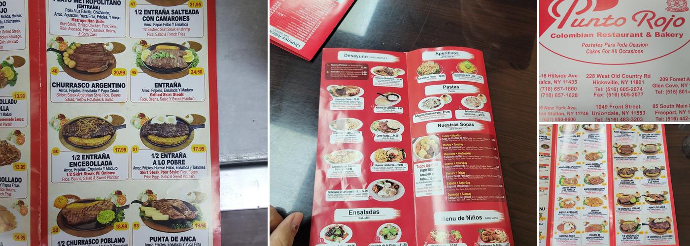 Punto Rojo Bakery Freeport 3 Menu