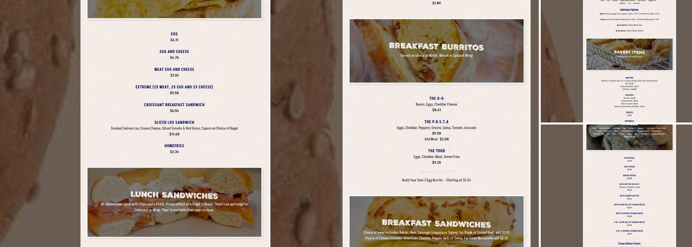 Bagels & Beyond Menu