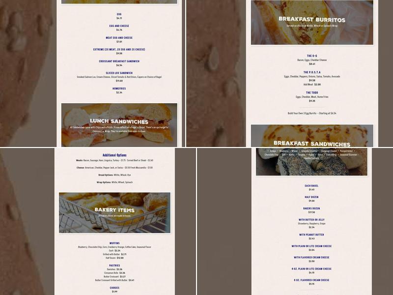 Bagels & Beyond Menu