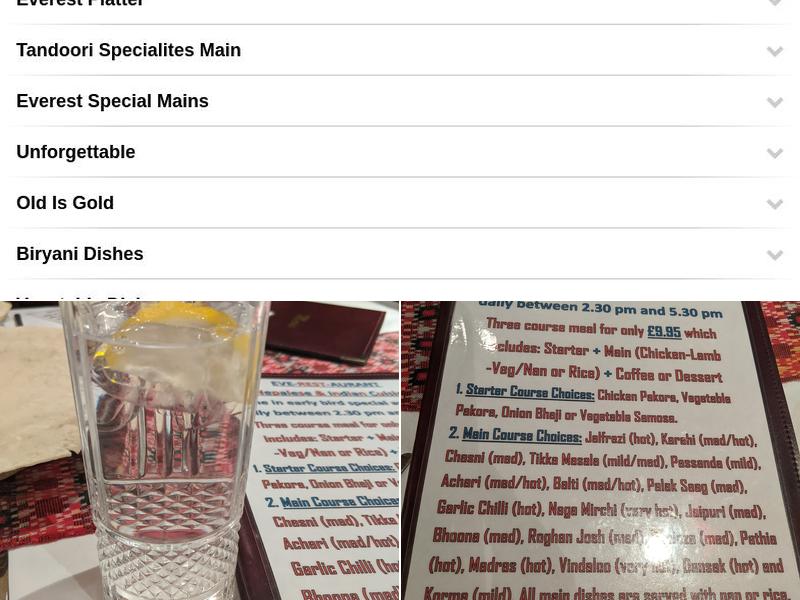 The Everest Menu
