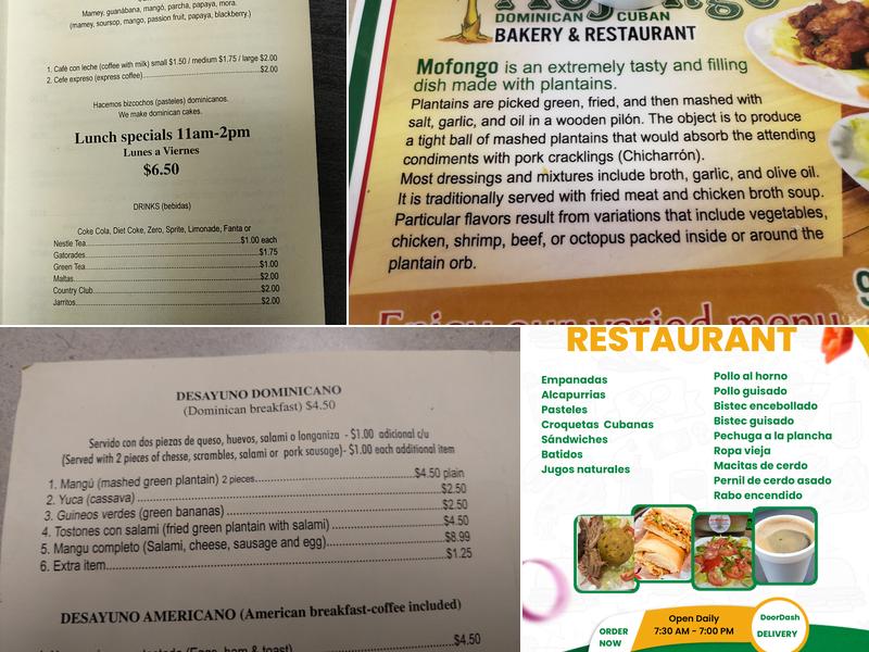 El Mofongo Menu