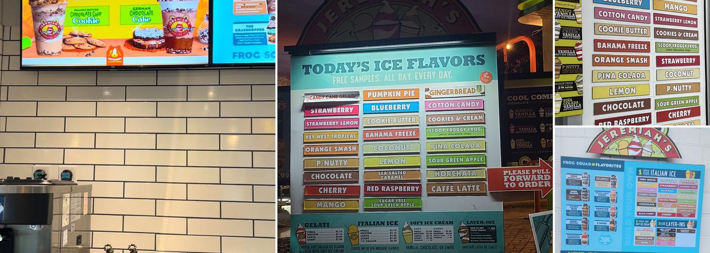 Jeremiah's Italian Ice Menu
