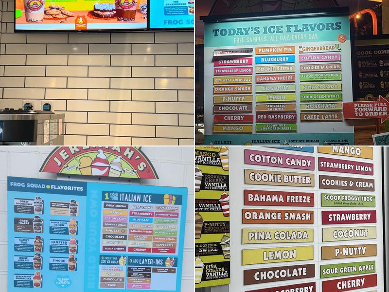 Jeremiah's Italian Ice Menu