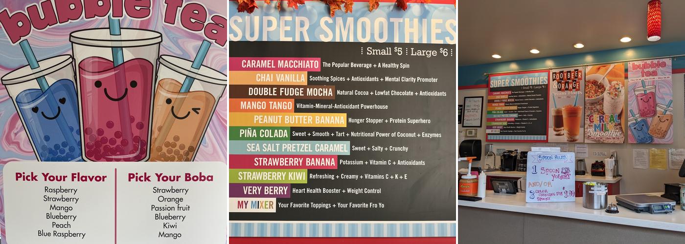 Sincerely Yogurt Menu