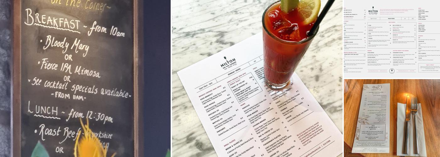 Milton on the Corner Menu