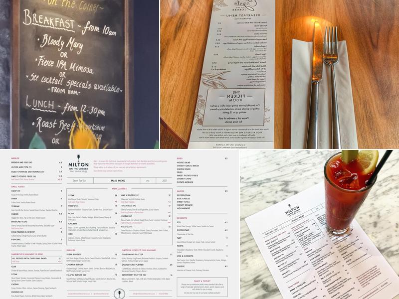Milton on the Corner Menu