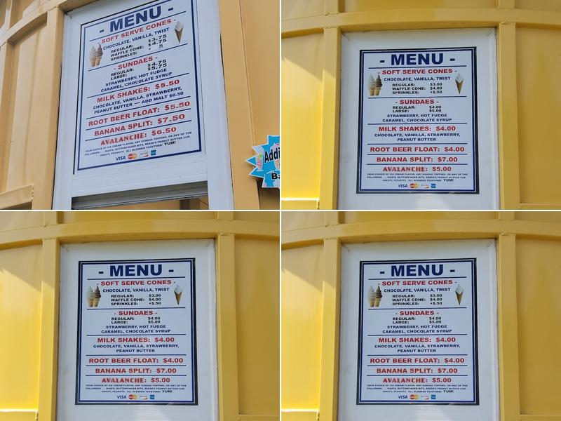 Fun Time Ice Cream Menu