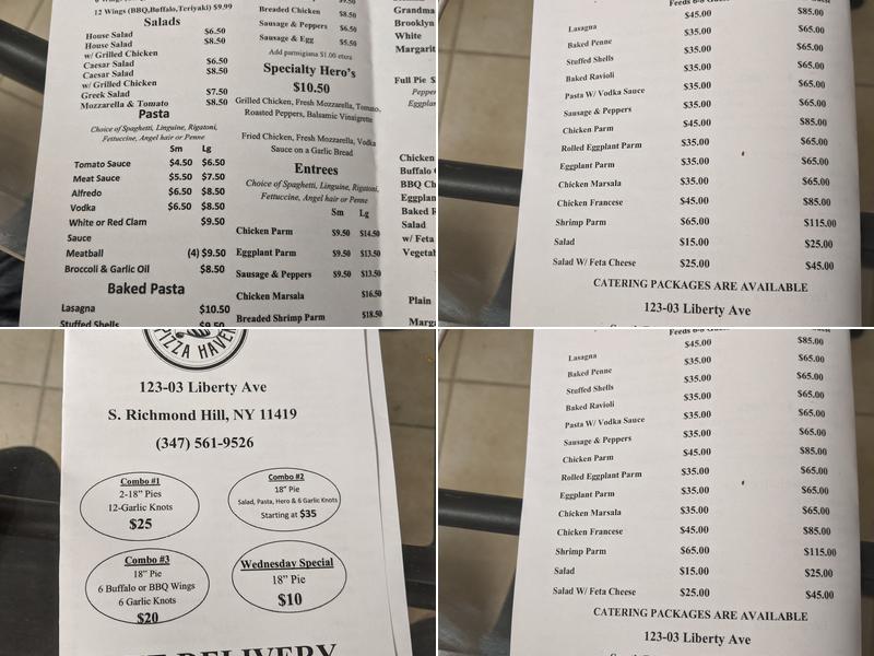 Tastewell Bakery & Pizzeria Menu
