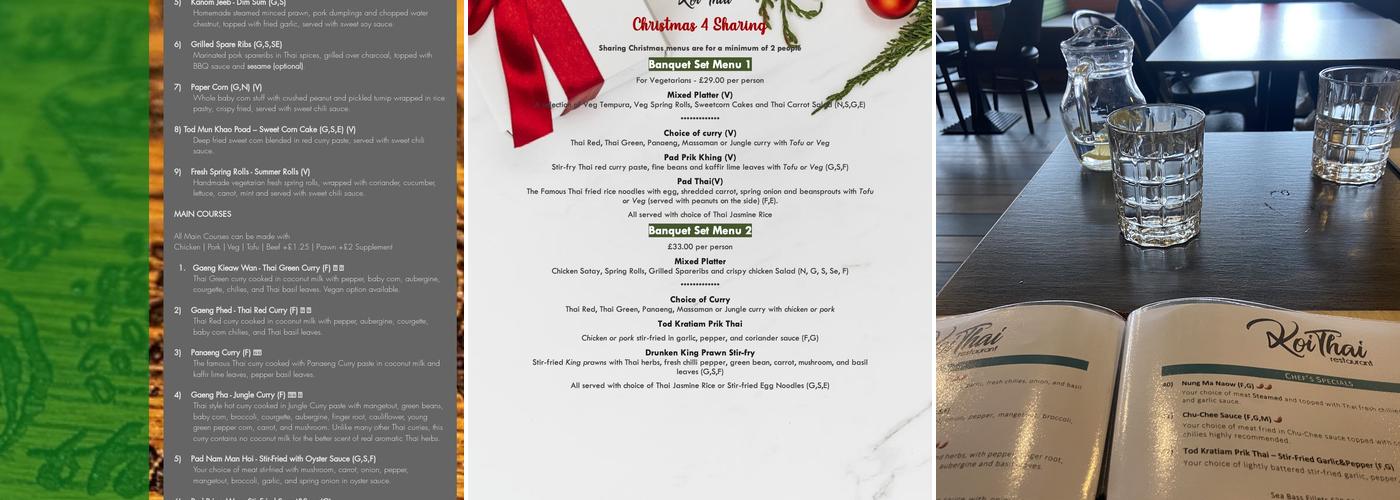 Koi Thai Restaurant Menu
