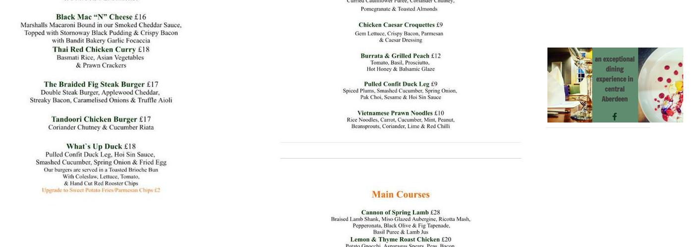 The Braided Fig Menu