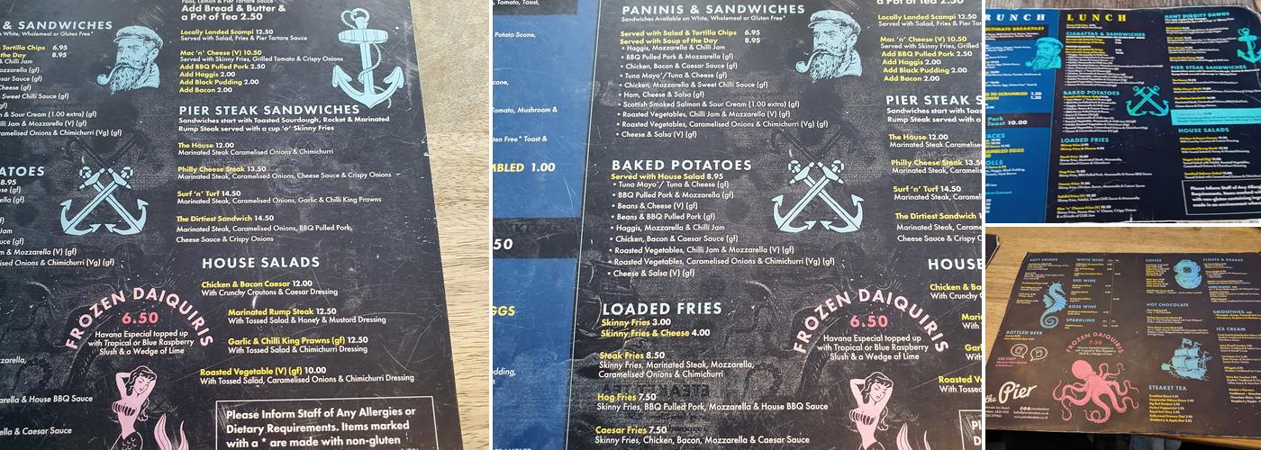 The Pier Menu