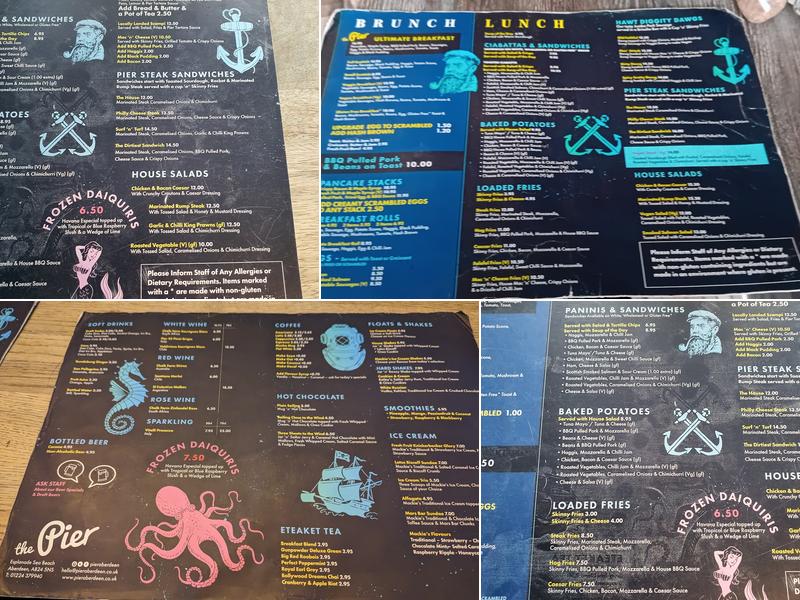 The Pier Menu