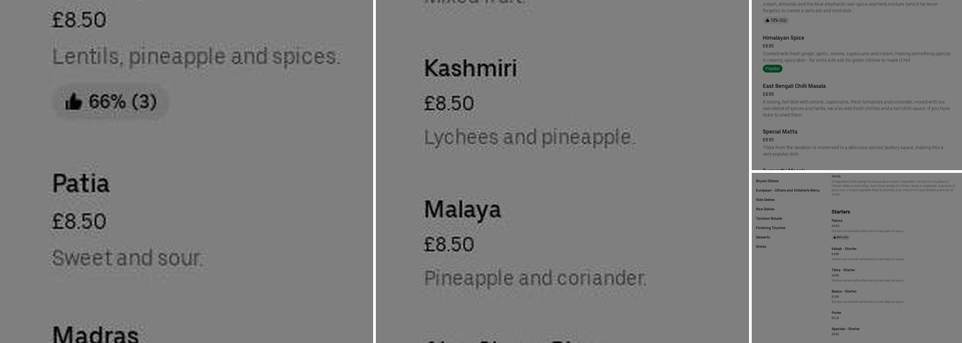 The Blue Elephant Menu