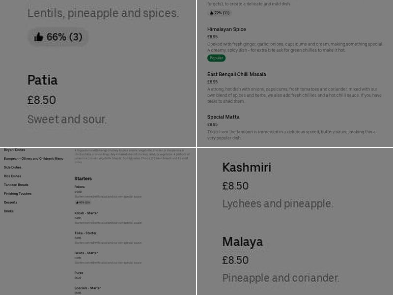 The Blue Elephant Menu