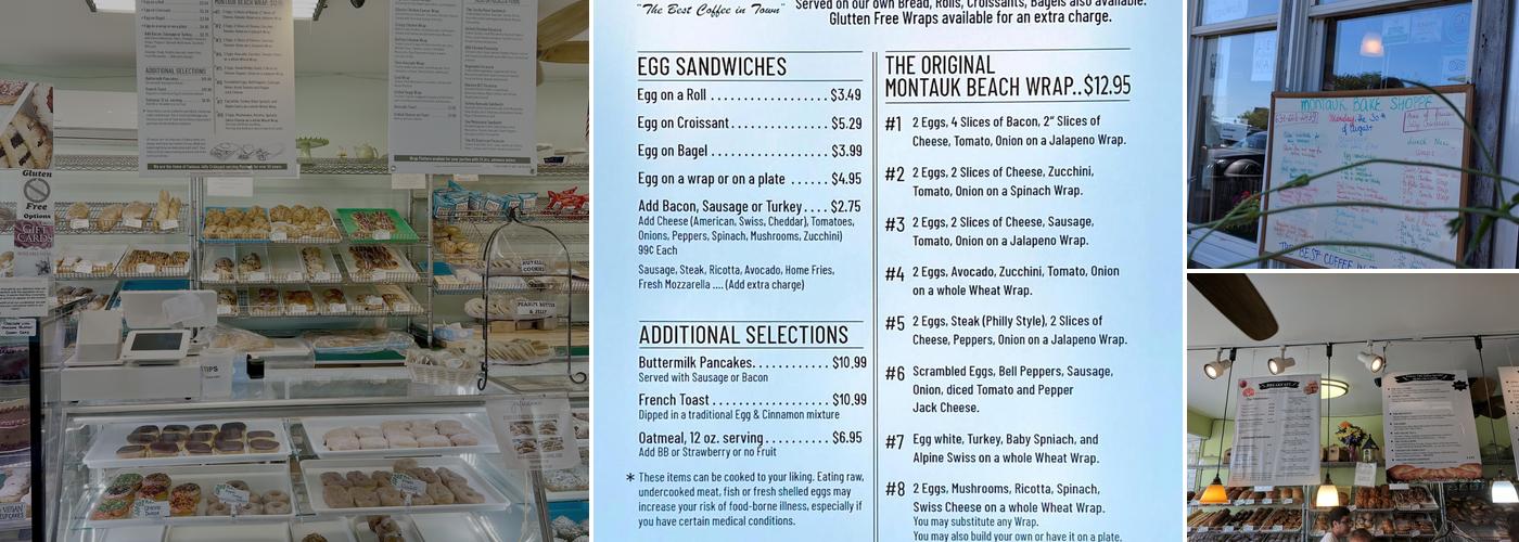 Montauk Bake Shoppe Menu