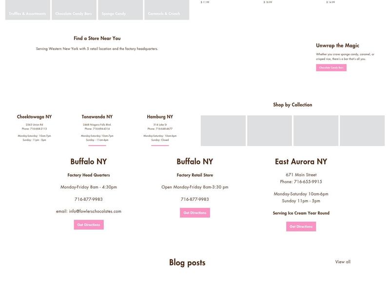 Fowler's Chocolates Menu