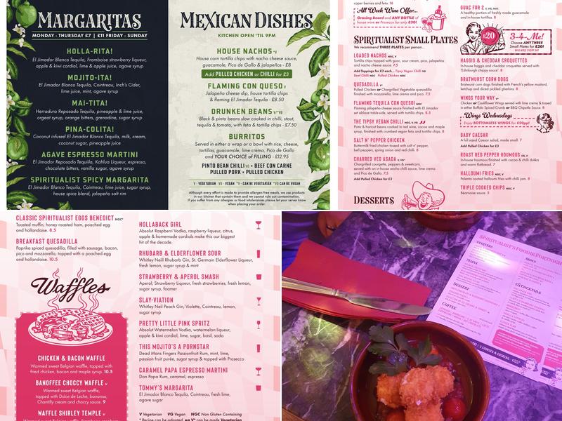 The Spiritualist Aberdeen Menu