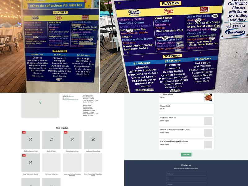 Chloe's Corner Menu