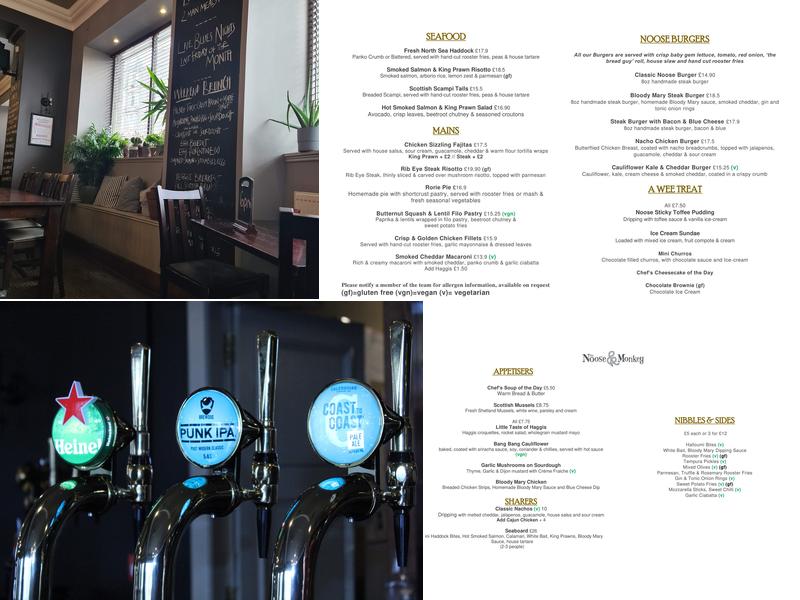 Noose & Monkey Menu