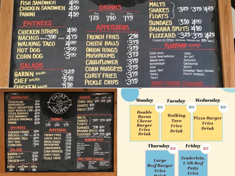 Dairy Shoppe Menu