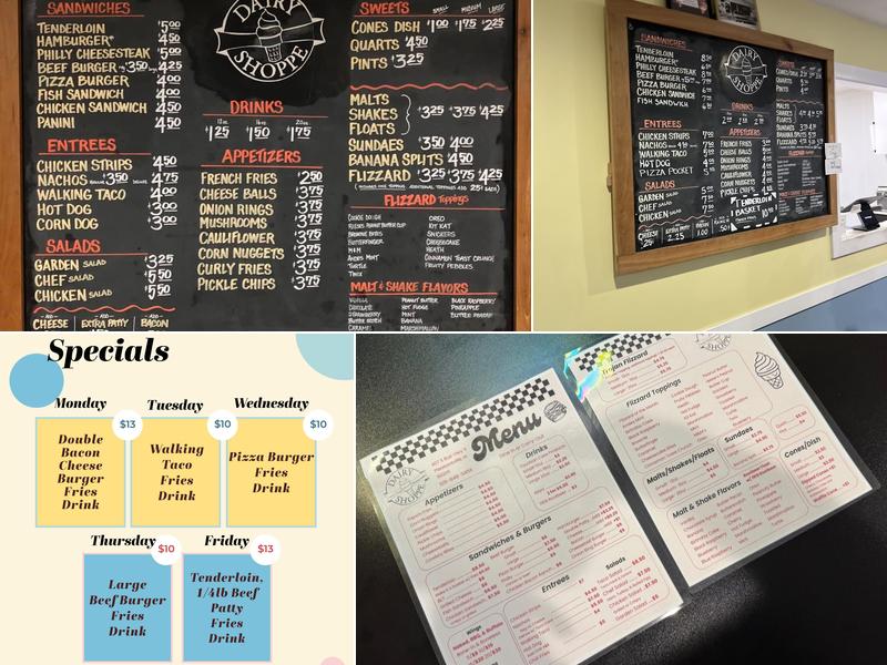 Dairy Shoppe Menu
