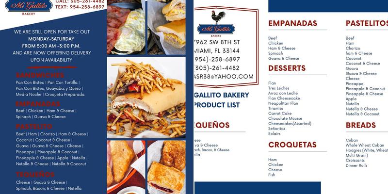 Mi Gallito Bakery Menu