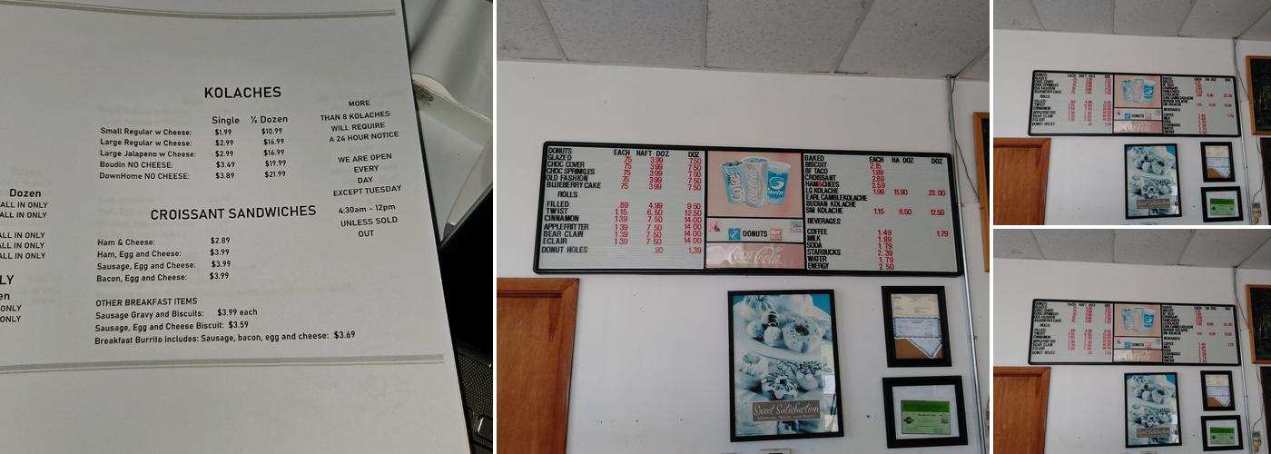 AA Donuts Menu