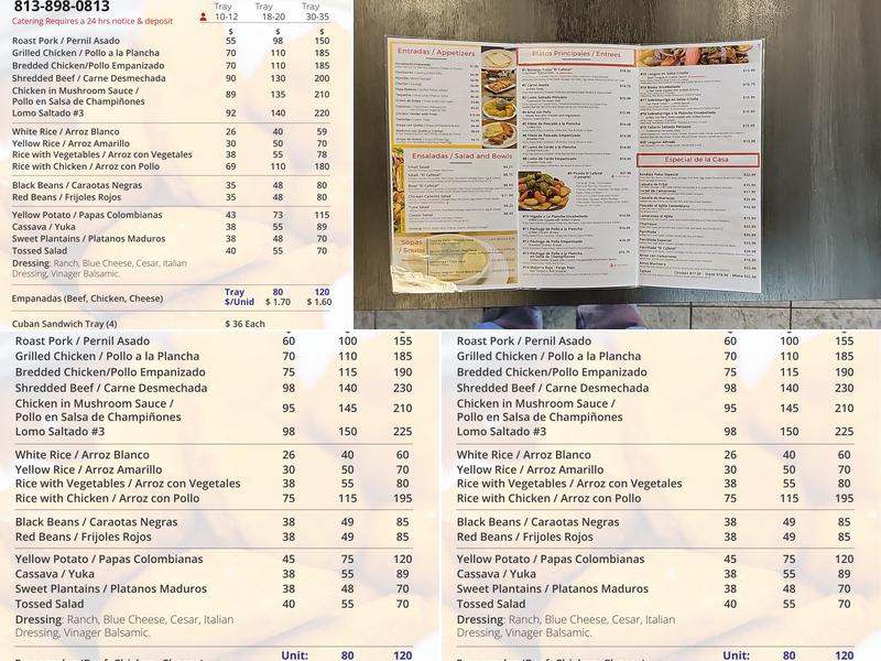 El Cafetal Bakery and Restaurant Menu