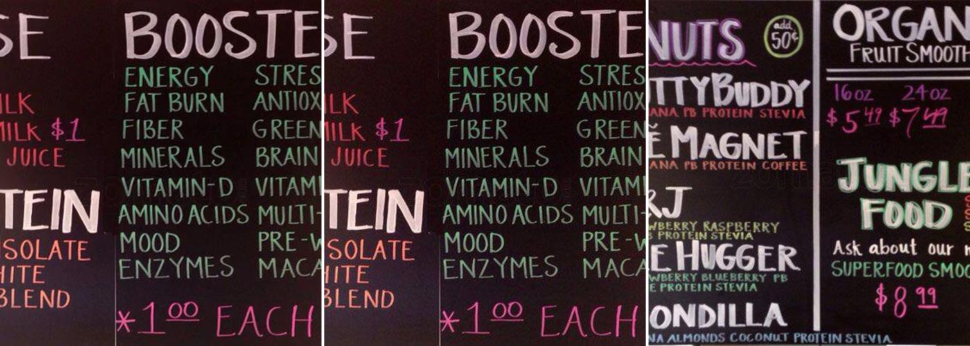 Maxx Nutrition Menu