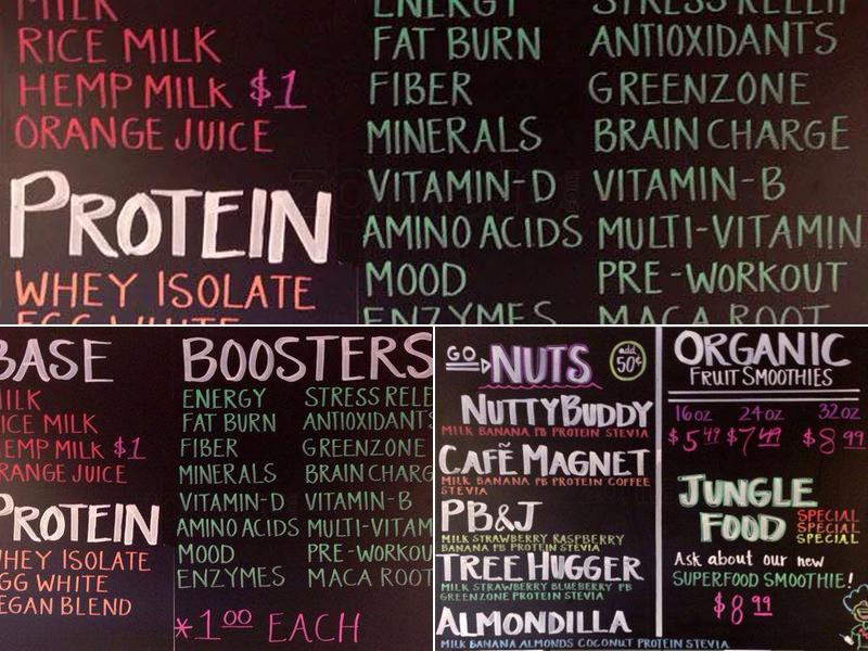 Maxx Nutrition Menu