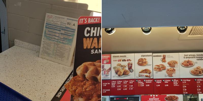 KFC Menu
