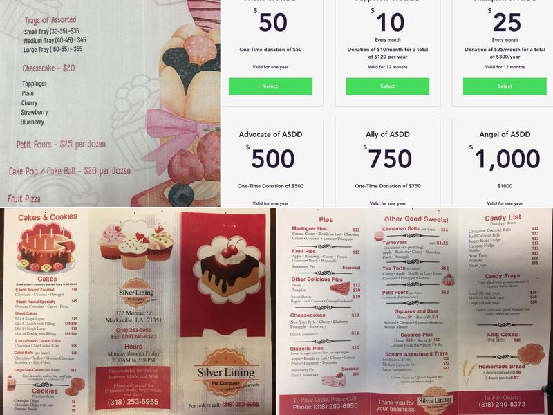 Silver Lining Pie Co Menu