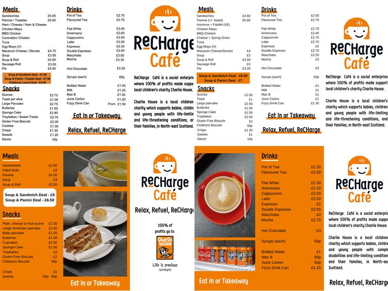 ReCHarge Cafe Menu