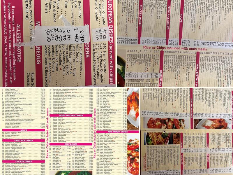 Denmore Szechuan Menu