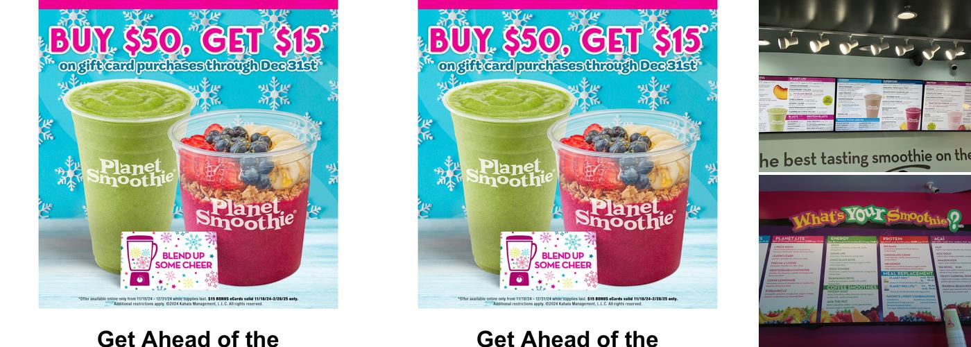 Planet Smoothie Menu