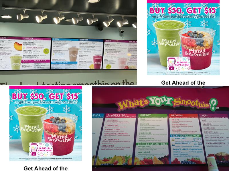 Planet Smoothie Menu