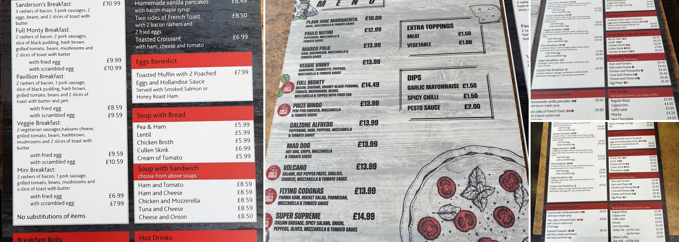 The Pavilion Cafe Menu