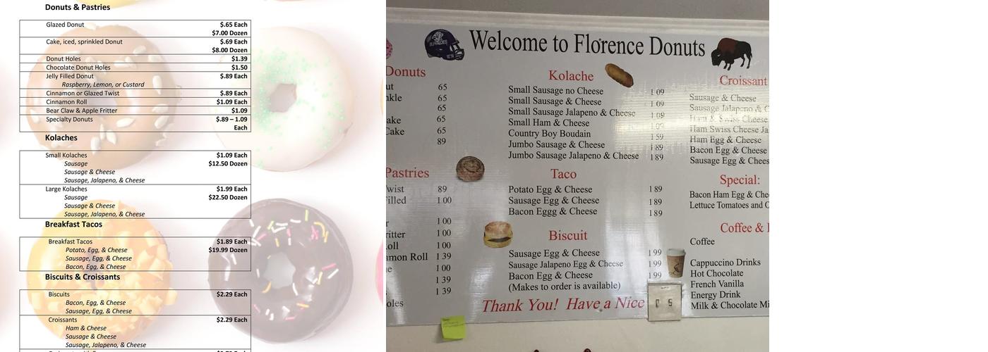 Florence Donuts Menu