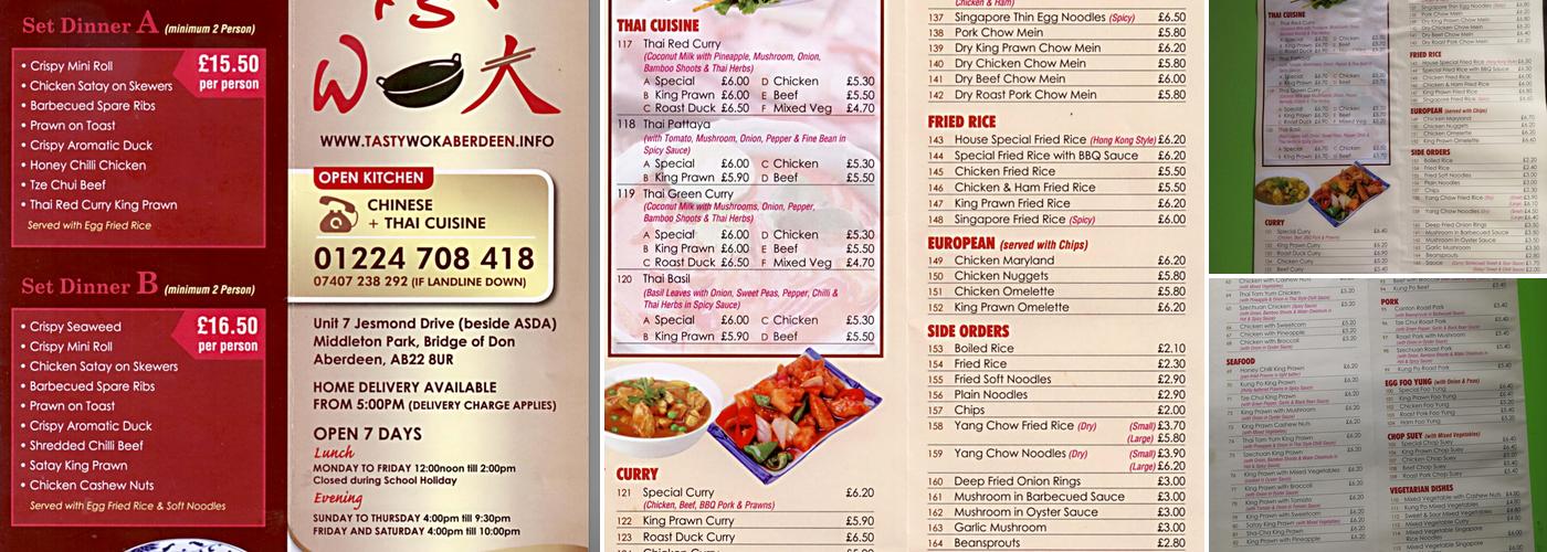 Tasty Wok Menu