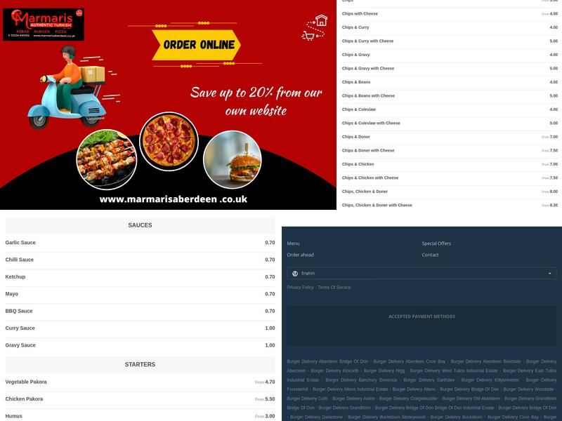 Marmaris Aberdeen Menu