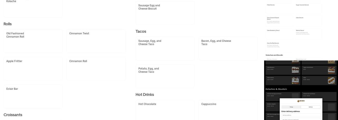 King's Donuts Menu